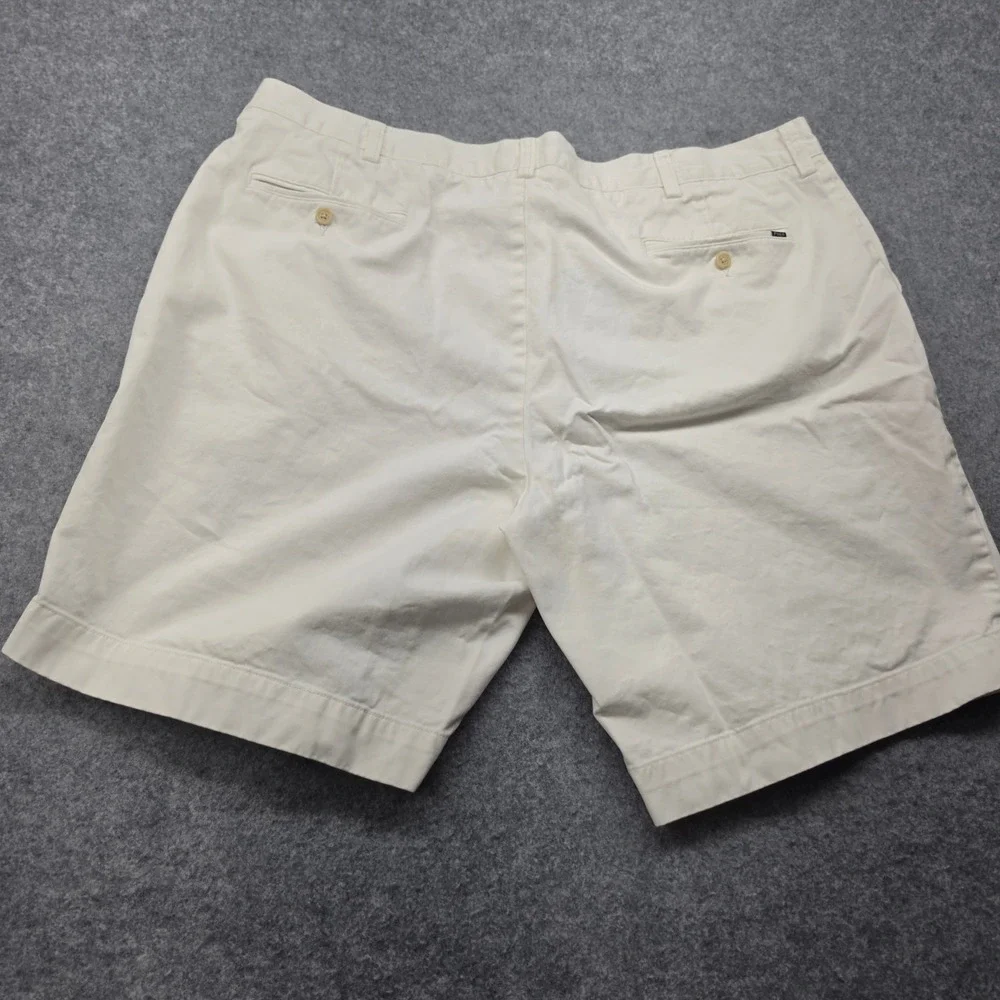 Polo Ralph Lauren Mens Chino Shorts 42 Off White Cream Cotton Twill Flat Front